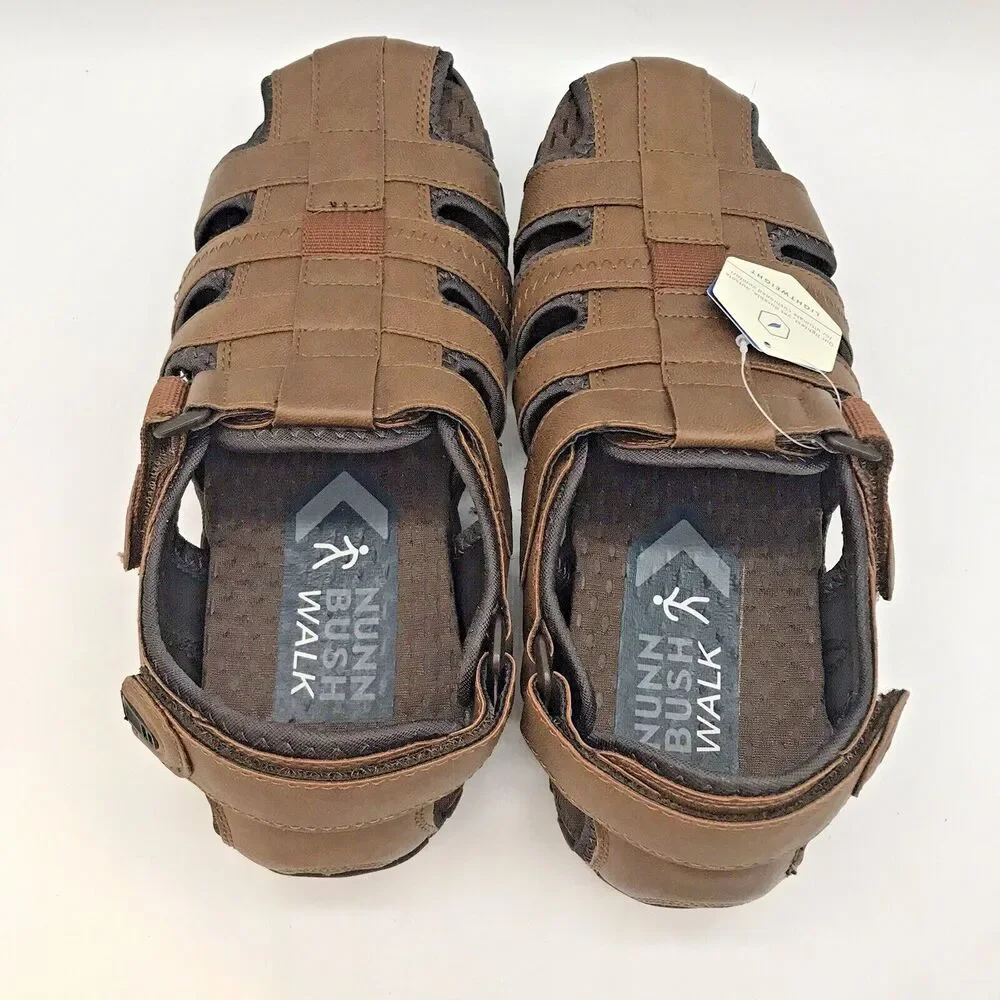 Nunn Bush Rio Bravo Fisherman Shoes Men’s 9M Brown Hook & Loop 84799-240 Sandals